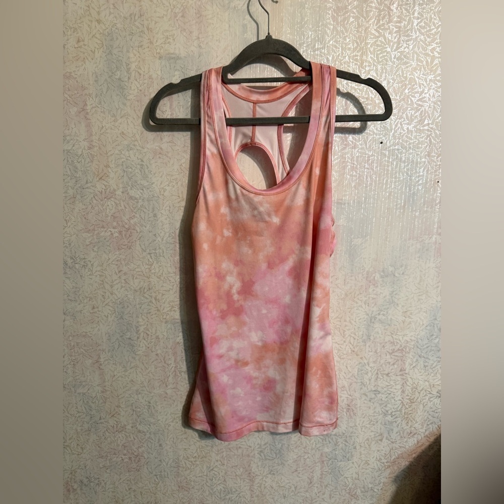 Athleta Nitro Pink and Orange Tie-Dye Racerback Tank Top, Exercise In Style, XS - Picture 1 of 6